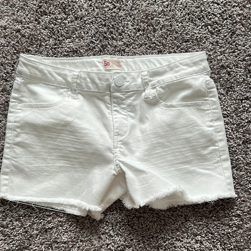 So White Jean Shorts Size 16.